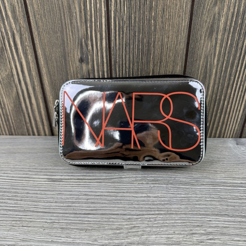 NARS Limited Edition Metallic Silver Cosmetic Makeup Bag.New